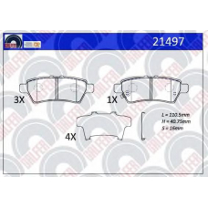 21497 GALFER Комплект тормозных колодок, дисковый тормоз