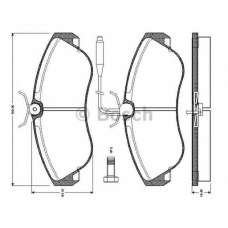 0 986 TB2 029 BOSCH Комплект тормозных колодок, дисковый тормоз