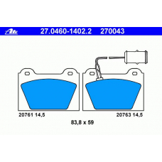 27.0460-1402.2 ATE Колодки тормозные