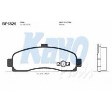 BP-6525 KAVO PARTS Комплект тормозных колодок, дисковый тормоз