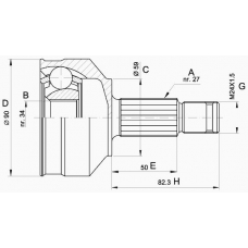 CVJ5459.10 OPEN PARTS Шарнирный комплект, приводной вал