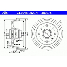 24.0218-0020.1 ATE Тормозной барабан