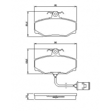 0 986 424 019 BOSCH Комплект тормозных колодок, дисковый тормоз