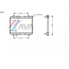 PE2260 AVA Радиатор, охлаждение двигателя