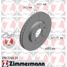 290.2260.20 ZIMMERMANN Тормозной диск