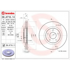 09.A716.14 BREMBO Тормозной диск