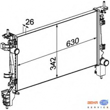 8MK 376 754-721 HELLA Радиатор, охлаждение двигателя