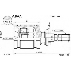 TYIP-R4 ASVA Шарнирный комплект, приводной вал