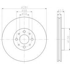 8DD 355 107-821 HELLA Тормозной диск