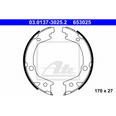 03.0137-3025.2 ATE Комплект тормозных колодок, стояночная тормозная с