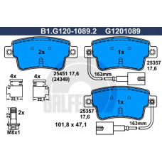 B1.G120-1089.2 GALFER Комплект тормозных колодок, дисковый тормоз