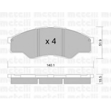 22-0797-0 METELLI Комплект тормозных колодок, дисковый тормоз