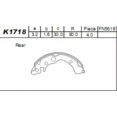 K1718 ASIMCO Комплект тормозных колодок