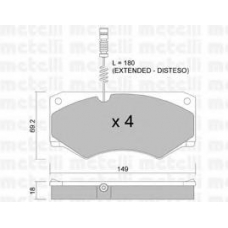 22-0014-1 METELLI Комплект тормозных колодок, дисковый тормоз