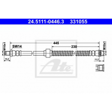 24.5111-0446.3 ATE Тормозной шланг