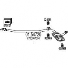 01.54720 MTS Средний глушитель выхлопных газов