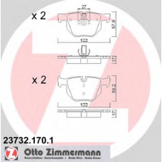 23732.170.1 ZIMMERMANN Комплект тормозных колодок, дисковый тормоз