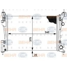 8MK 376 728-794 HELLA Радиатор, охлаждение двигателя