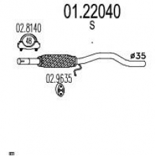 01.22040 MTS Труба выхлопного газа