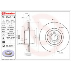 09.9540.14 BREMBO Тормозной диск