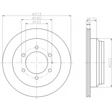 8DD 355 106-021 HELLA Тормозной диск