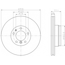 8DD 355 104-141 HELLA Тормозной диск