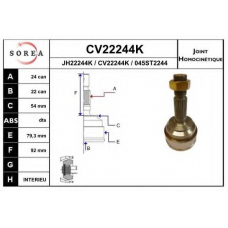 CV22244K EAI Шарнирный комплект, приводной вал