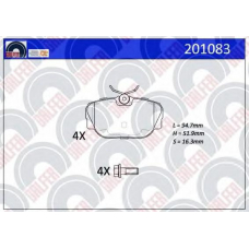 201083 GALFER Комплект тормозных колодок, дисковый тормоз