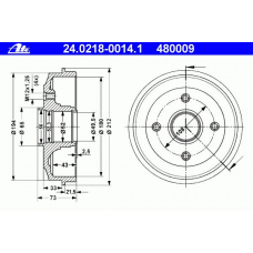 24.0218-0014.1 ATE Тормозной барабан