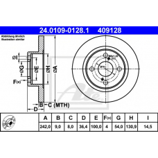 24.0109-0128.1 ATE Тормозной диск