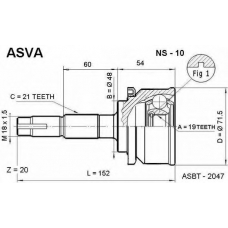 NS-10 ASVA Шарнирный комплект, приводной вал