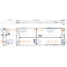 8MK 376 713-474 HELLA Радиатор, охлаждение двигателя