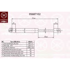 95687102 KLOKKERHOLM Газовая пружина, крышка багажник