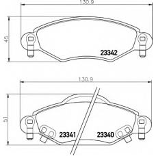 8DB 355 010-791 HELLA Комплект тормозных колодок, дисковый тормоз