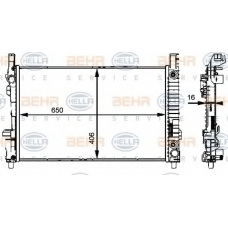 8MK 376 721-034 HELLA Радиатор, охлаждение двигателя