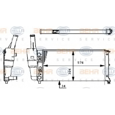 8MK 376 713-544 HELLA Радиатор, охлаждение двигателя