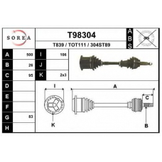 T98304 EAI Приводной вал