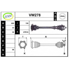 VW278 SERA Приводной вал