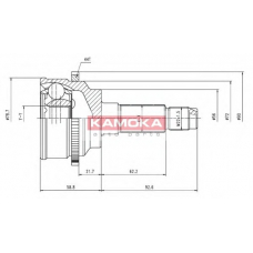 7044 KAMOKA Шарнирный комплект, приводной вал