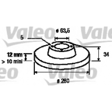 186834 VALEO Тормозной диск