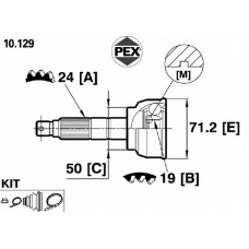 10.129 PEX Шарнир, приводной вал