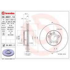 09.9931.11 BREMBO Тормозной диск