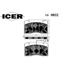 160832 ICER Комплект тормозных колодок, дисковый тормоз