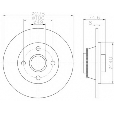 8DD 355 113-441 HELLA Тормозной диск