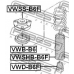 VWB-B6 FEBEST Подшипник качения, опора стойки амортизатора