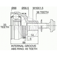 OJ-1450 InterParts Шарнирный комплект, приводной вал