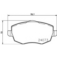 8DB 355 011-231 HELLA Комплект тормозных колодок, дисковый тормоз