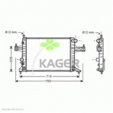 31-0811 KAGER Радиатор, охлаждение двигателя