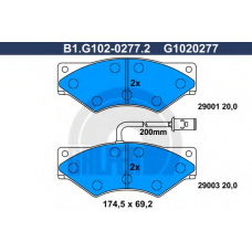 B1.G102-0277.2 GALFER Комплект тормозных колодок, дисковый тормоз