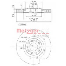 24994 V METZGER Тормозной диск